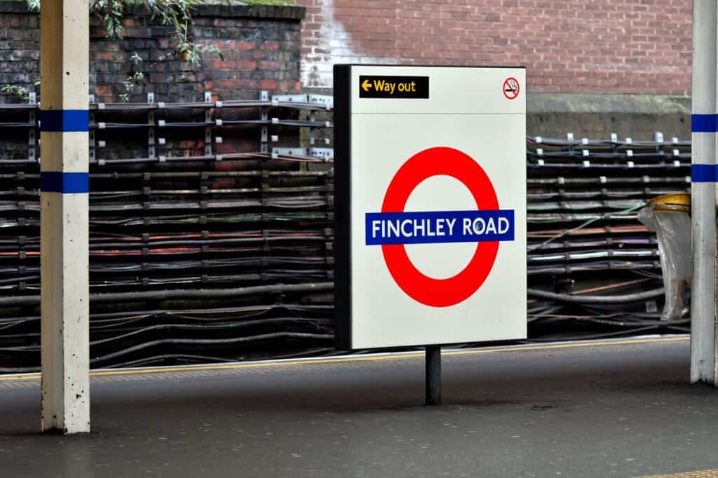 A Finchley subway station sign