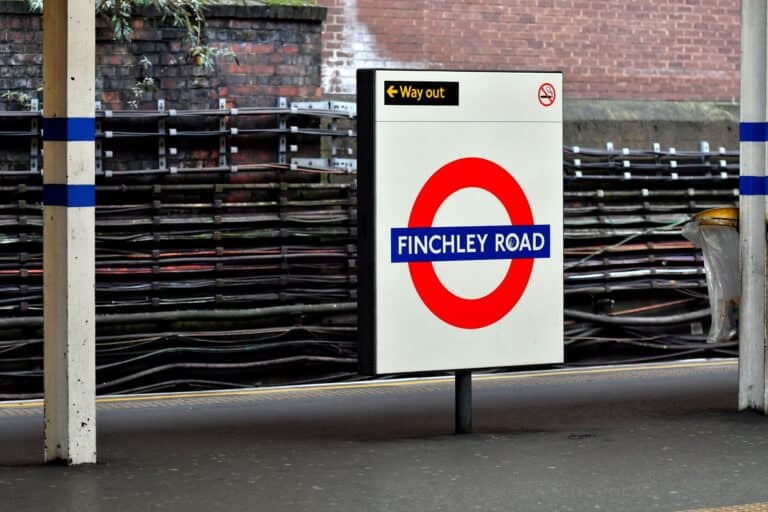 A Finchley subway station sign