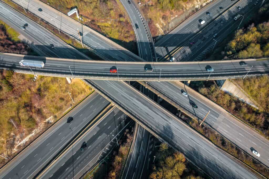 UK Motorways aerial view