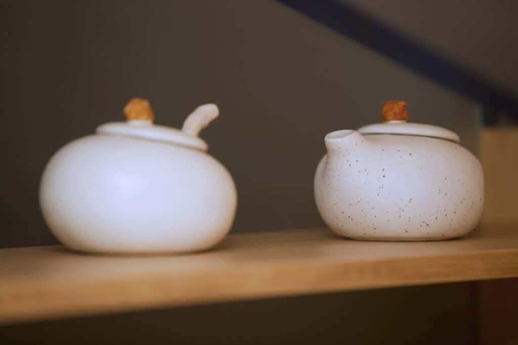 Two porcelain teapots