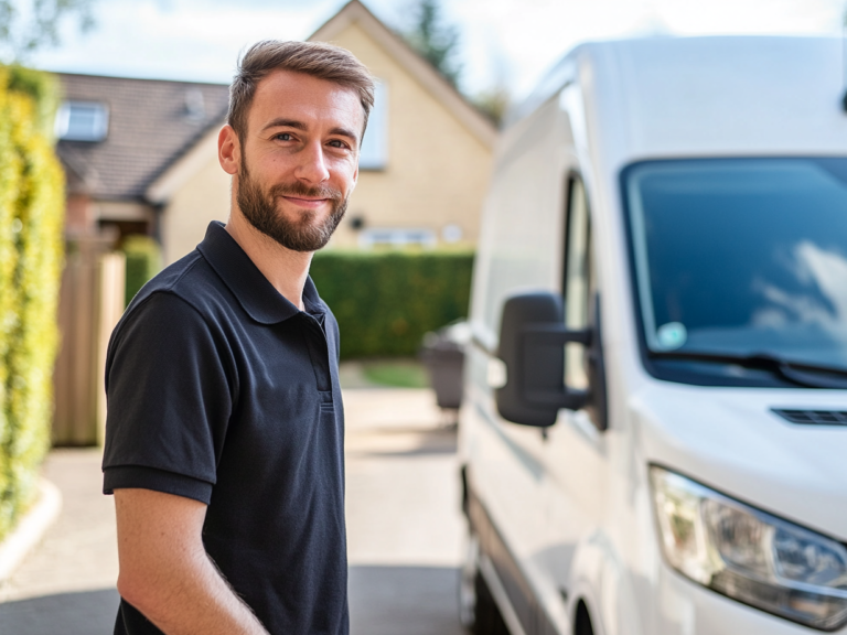 Man and van Finchley crew standing in front of the relocation van